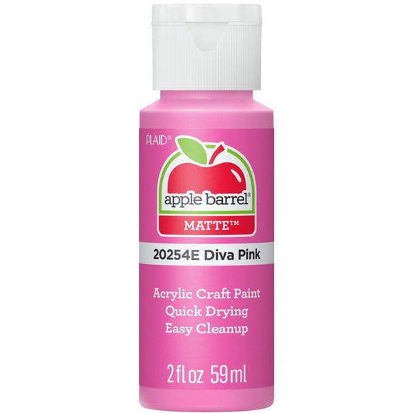 Apple Barrel Colors Matte Acrylic Craft Paint, 2 fl. oz., Diva Pink