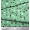 thumbnail image 3 of Soimoi Green polyester Crepe Fabric Paw Dog Print Fabric by Yard 52 Inch Wide, 3 of 3