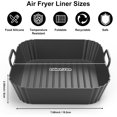 thumbnail image 2 of PINTAUR 9-Inch Square Silicone Liners for Large Air Fryer 2Pack, Silicone Pot Baking Accessories for Chefman 6 to 8.5QT, Reusable Air Fryer Tray Insert for Oven Microwave Accessories, 2 of 7