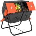 thumbnail image 1 of Outsunny 34.5 Gallon Composter, Dual Chamber Compost Bin, Orange, 1 of 10