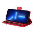 thumbnail image 2 of Case for iPhone 13 Pro Cover Zipper Pocket Wallet Case Magnetic Protective - Red, 2 of 5
