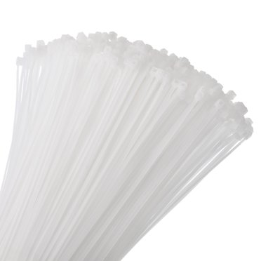Unique Bargains 1000 Pcs Attaches de Câble 4 Pieds 18 Lb Autobloquantes Petites Attaches de Câble en Nylon 1/8 Pieds pour Gestion des Cordons, Blanc