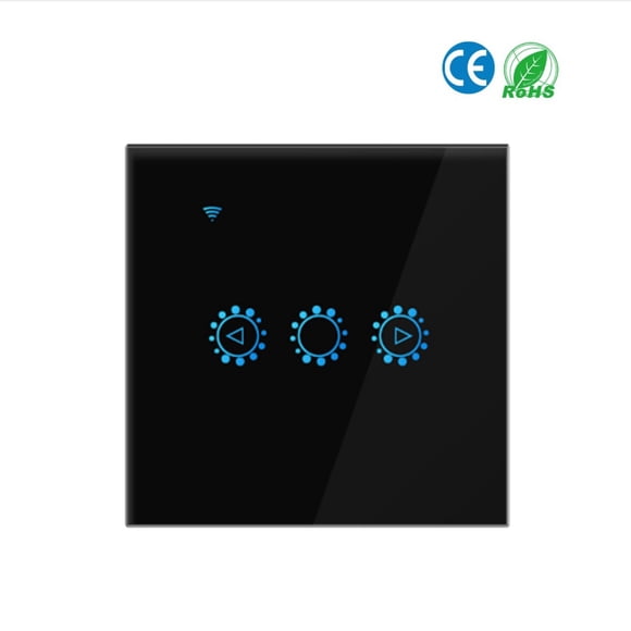Smart Light Switch Dimmer Three-Way Wall-Mounted Wifi LED Light Touch Switch Voice Control Mobile App Compatible with Alexa and Google Home