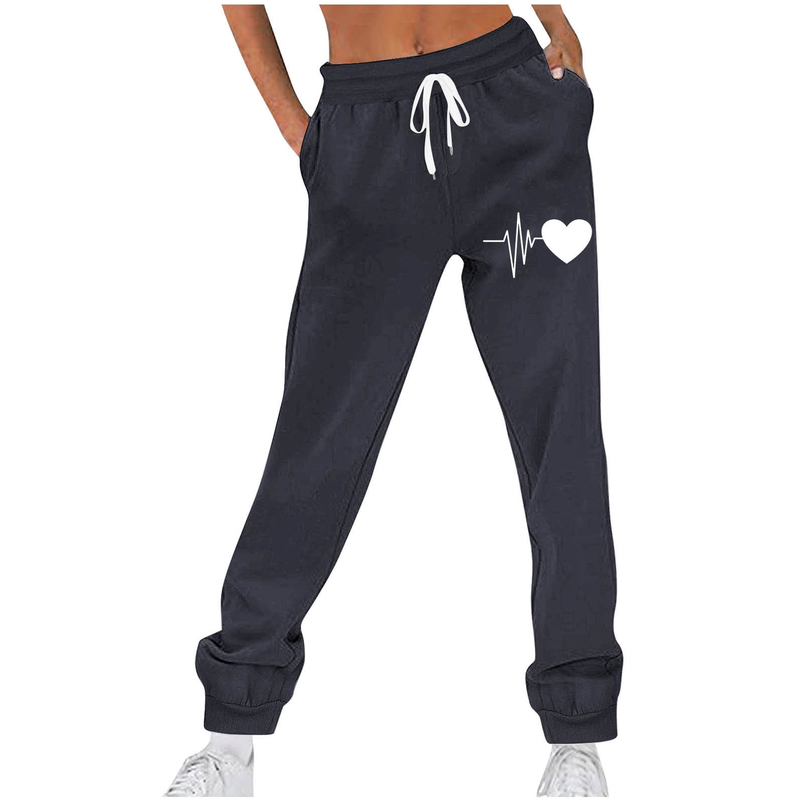 Funicet Pantalon d'Hiver Imprimé pour Femmes, Taille Élastique avec Sangle, Long
