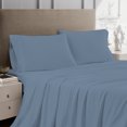 thumbnail image 2 of Color Sense Ensemble de Draps 4 Pcs en Percale 100 % Coton Frais et Net Très Grand Bleu, 2 of 5