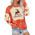 thumbnail image 2 of Chandail en Molleton de Noël pour Femmes 2023 Mode Décontractée Hauts Manches Longues Imprimé de Noël Col Rond Couverture Chandail Chandails en Molleton en Liquidation, 2 of 6