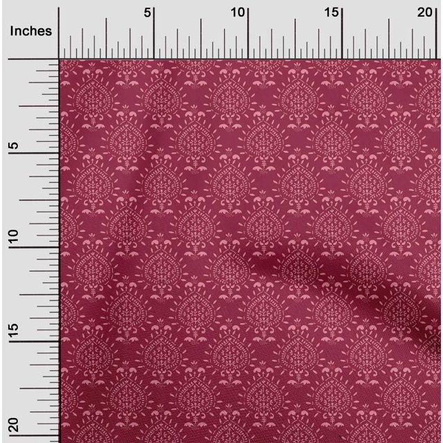 oneOone Polyester Lycra Fabric Floral Block Printed Fabric 1 Yard 56 Inch Wide