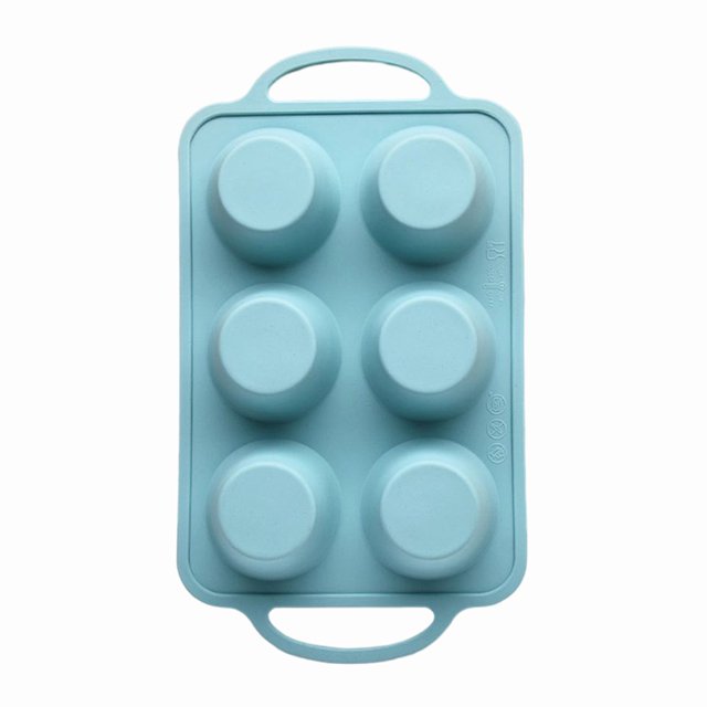 6 Grid Silicone Muffin Cupcake Baking Mold Non Stick Microwave Mold Tray