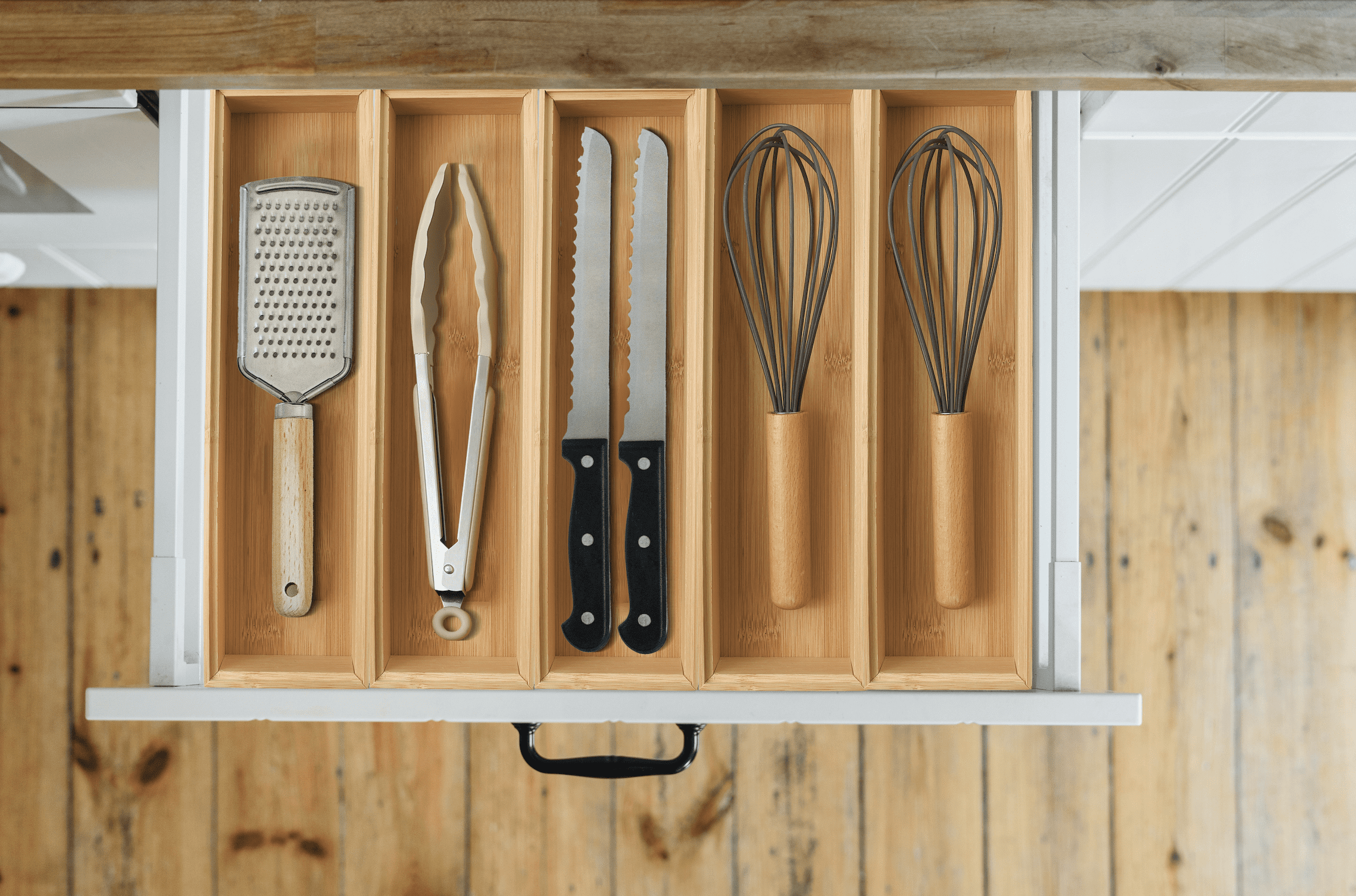 Organisateur de tiroir long en bambou Better Homes & Gardens, 12 x 3.14 x 1.96inch, couleur bambou naturel