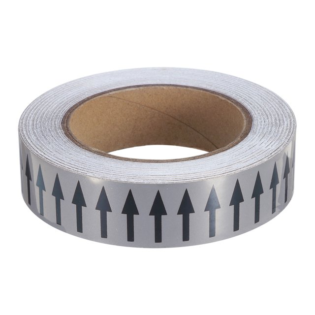 Unique Bargains Directional Flow Arrow Tape 1-3/16'x65', Adhesive Pipe Identification Marking Stickers, Black on Gray