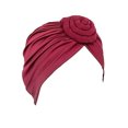 thumbnail image 1 of Lot de 1 Disque Concentrique Turban Africain Pré-Noué Léger Mode Couvre-Chefs pour Femmes Rouge Vin, 1 of 5
