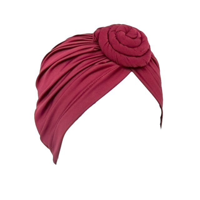 Lot de 1 Disque Concentrique Turban Africain Pré-Noué Léger Mode Couvre-Chefs pour Femmes Rouge Vin