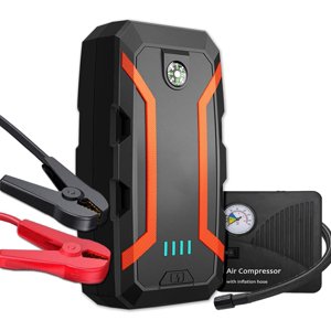 PINHEN Jump Starter Portable with Air Compressor for 8.0L Gas/5.0L Diesel, 12V/1500A Auto Jump Box Car Battery Charger + 150PSI Air Inflator Pack, USB Quick Charge Type-C & LED Light & Compass