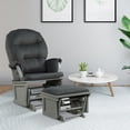thumbnail image 2 of Costway Baby Nursery Relax  Rocker Rocking Chair Glider & Ottoman Set w/Cushion Dark Grey, 2 of 10