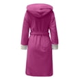 thumbnail image 5 of Gift TIMIFIS Pinks Women Hooded Plush Soft Robe Warm Fleece Bathrobe Warm Fleece Winter Robe, Long Soft Plush Cozy Spa, Resort & Hotel Bathrobe BathrobeFlash, 5 of 5