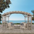 thumbnail image 1 of Sunjoy Bellucci 10 ft. x 14 ft. Pergola arquée encadrée de cèdre, 1 of 9