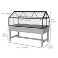 thumbnail image 3 of Outsunny Raised Garden Bed with Cold Frame Greenhouse Vent Distressed Grey, 3 of 10
