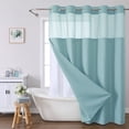 thumbnail image 4 of Rideau de Douche pour Salle de Bain 71 Po L x 74 Po H Réversible en Tissu Polyester Robuste avec Grands Anneaux Intégrés, 4 of 5