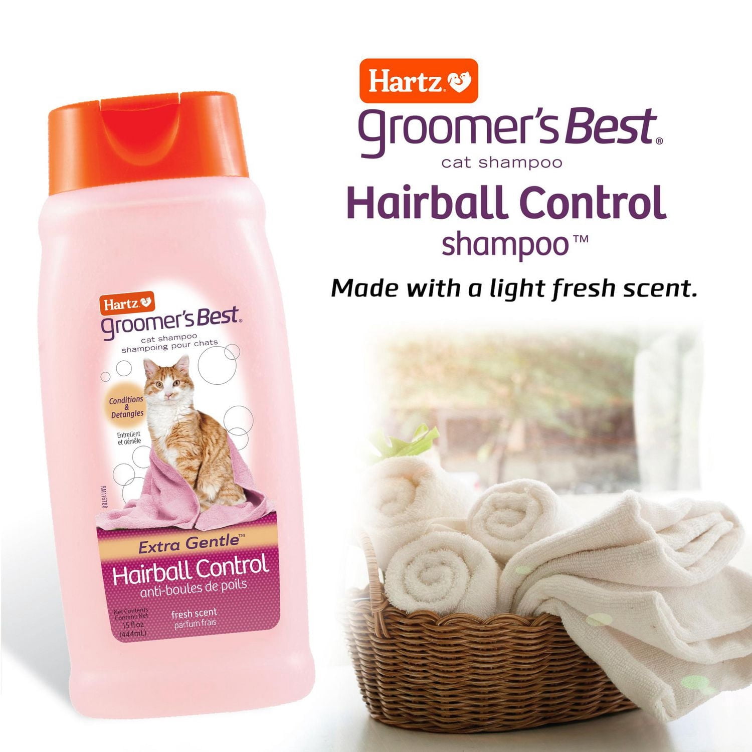 Hartz Groomer's Best Shampooing Anti-Boules de Poils pour Chats, 444mL