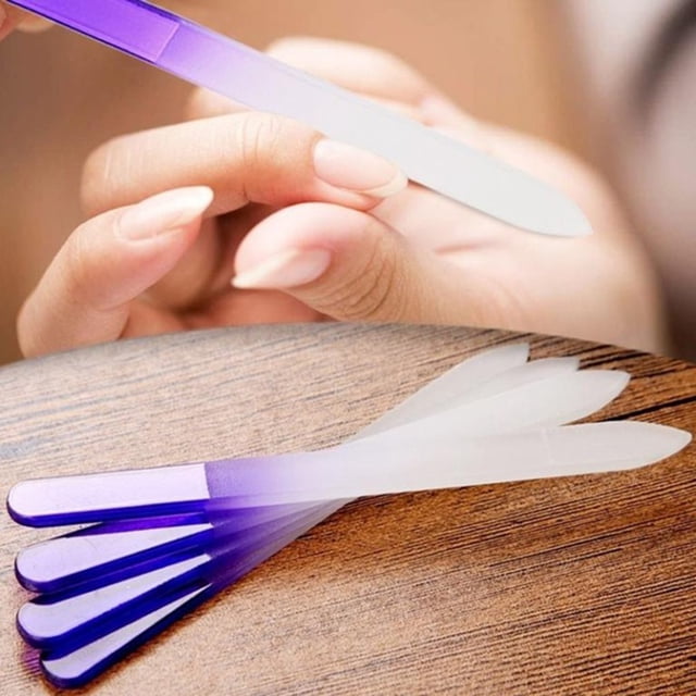 Lubelski 4 Pcs Durable Glass Nail Files Nail Art Acrylic Tip Buffer Buffing Manicure Tool