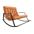 thumbnail image 2 of Luzkey Double Rocking Chair Lounger with Backrest with Footrest Rocking Armchair Modern Lounge Chair Reclining Chair for Living Room Orange, 2 of 8