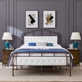 thumbnail image 1 of TOYTEXX King Size Metal Bed Frame with Tufted White Boucle Headboard, Wooden Slats, No Box Spring Needed, 1 of 5