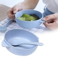 thumbnail image 2 of Harpily 50% Off Clear! Dinnerware 2Pcs/Set Baby Feeding Food Wheats Handled Bowl Spoon Training Tableware, 2 of 4