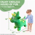 thumbnail image 3 of Jouet Gonflable Hopper pour Tout-Petit en Peluche Dinosaure Vert à Rebond et à Chevaucher avec Pompe, 3 of 5