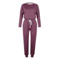 thumbnail image 4 of FAIWAD Ensemble 2 Pcs pour Femme Chandail à Manches Longues à Col Rond et Pantalon de Jogging Long Survêtement Décontracté, 4 of 5