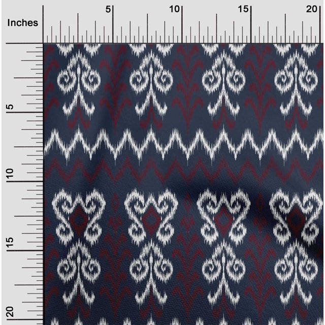oneOone Viscose Chiffon Fabric Chevron & Swirl Ikat Print Sewing Fabric BTY 42 Inch Wide