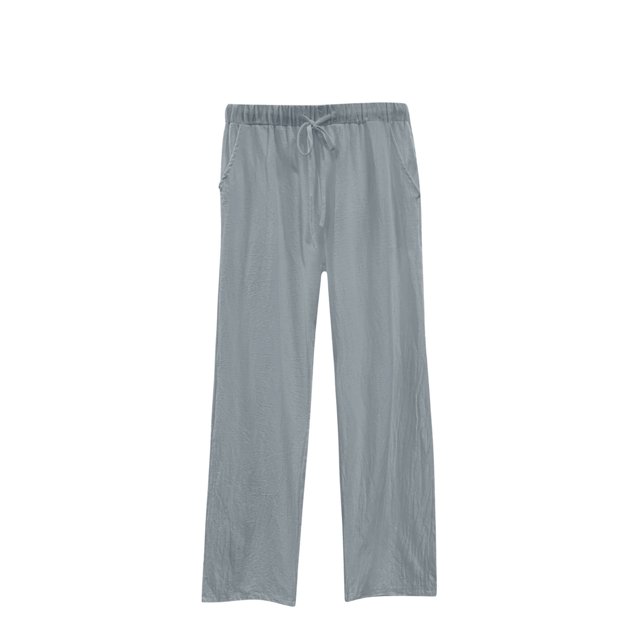 Timegard Plus Size Pants for Women Elastic Waist Drawstring Straight Leg Lounge Pants with Pockets