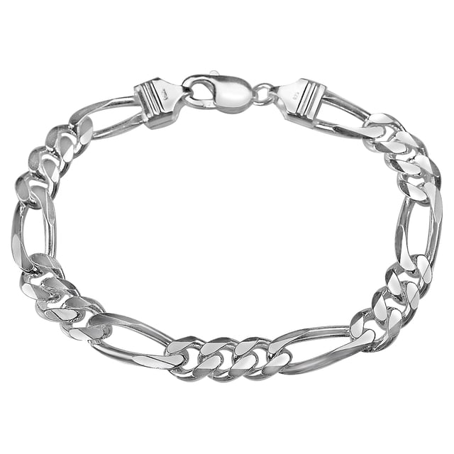Chaîne Cheville Figaro en Argent Sterling 925 9mm