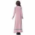 thumbnail image 4 of Weiqiqre Robe pour Tout-Petites Filles, Robe Longue Musulmane pour Filles Moyennes et Grandes, Manches Longues, Col en V, Robe à Blocs de Couleur, 4 of 6