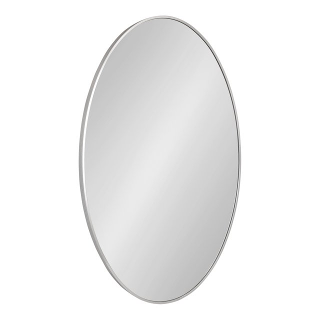 Kate and Laurel Zayda Metal Oval Mirror, Silver 24x36