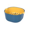 thumbnail image 1 of Thickened double-layer drainage basket, plastic multifunctional circular household fruit storage basket, kitchen fruit and vegetable filter washing basin, 1 of 9