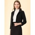 thumbnail image 2 of INSPIRE CHIC Women's Elegant Button Down Point Collar Short Bomber Jacket, 2 of 6