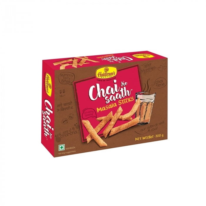 Haldiram Masala Sticks 200g are premium savory snacks from the "Chai Ke Saath" series, specifically crafted to complement tea and coffee with a bold, aromatic spice profile.