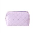 thumbnail image 2 of HOARBOEG Velvet Sequin Diamond Patterned Makeup Bag For Girls With Large Capacity Storage Student Zipper Stationery Bag Pencil Case, 2 of 2