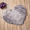thumbnail image 3 of Heart Shaped Shaggy Faux Fur Fluffy Rug Hairy Carpet Floor Mat Home Bedroom, 3 of 5