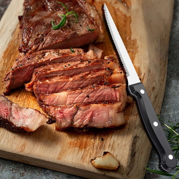 Avdolw 4-Inch Stainless Steel Serrated Steak Knife - Ergonomic Handle, Dishwasher Safe,Precision Cutting for Camping & Everyday Dining