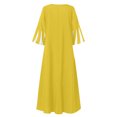 thumbnail image 5 of EQWLJWE Robes d'Été pour Femmes 2023 Mode d'Été pour Femmes Décontractée à Rayures Imprimées Manches Mi-Longues Robe Midi Ample, 5 of 5