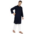 thumbnail image 2 of Atasi Ensemble Kurta Pyjama 2 Pcs pour Homme, Col Henley, Kurta Long Décontracté, 2 of 7