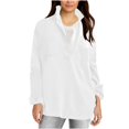 thumbnail image 1 of Chandails à Enfiler pour Femmes Automne Hiver, Blouses, Coupe Décontractée, Chemises à Manches Longues, Hauts, Col Montant à Quart de Bouton, Hauts, Tenues de Printemps 2025, Chandail à Enfiler, Vêtements de Printemps Automne, 1 of 7