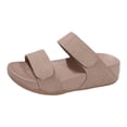 thumbnail image 1 of DAFEI Women's Thick Soled Flat Single Strap Slip Sandals with Cut Out Design Casual Open Back Sandals, 1 of 8
