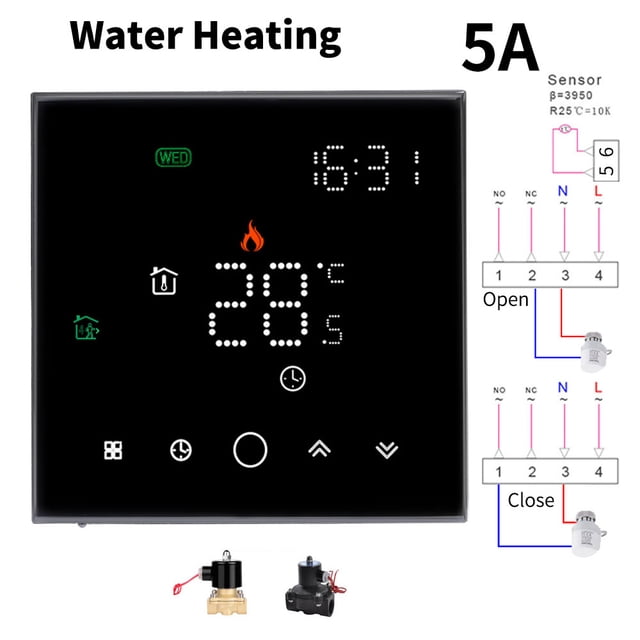 APP WiFi Smart Thermostat, Electric Floor Heating/ Water/Gas Boiler Temperature Remote Controller Temperature Controller ,Easy to Install