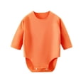 thumbnail image 2 of HOZADOIE Unisex Baby Bodysuit Duvet Cotton Fashion Simple Button Opening Design Solid Color Long Sleeve Romper Fall 0-12Months, 2 of 3
