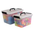 thumbnail image 1 of Obstnny 12 Quart&6 Quart Plastic Latching Box With Handles Clear Storage Bins With Lid, 1 of 4