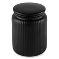 thumbnail image 4 of Thyme & Table, Medium Ceramic Black Ribbed Kitchen Organization Jar, Black, 4 of 6