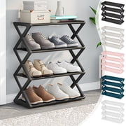 Sentmoon Shoes Rack Storage Organizer Shoe Rack Household X Type Shoe Rack Multifunctional Double Steel Tube Assembly Shoe Cabinet Dormitory Shelf