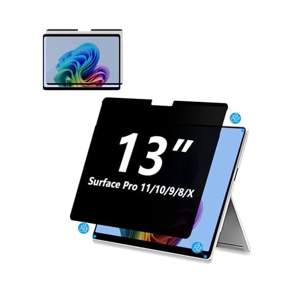 LinQingQ Protecteur d'Écran de Confidentialité pour Surface Pro 11/10/9/8/X 13 Pouces, Nano Magnétique, Anti-Espion, Amovible, Blocage de Lumière Bleue et UV, Anti-Éblouissement